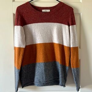 Pinque striped sweater, size small. 94% polyester